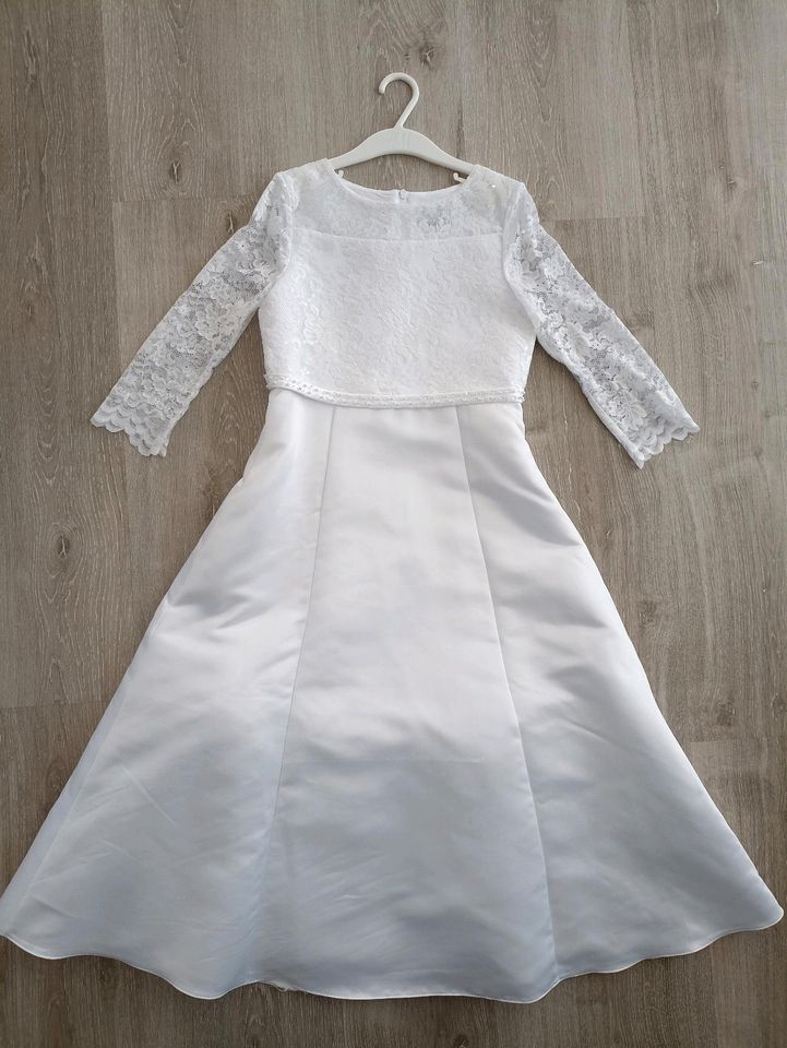 Mädchen Kommunion Kleid weiß gr. 134 in Kaufbeuren
