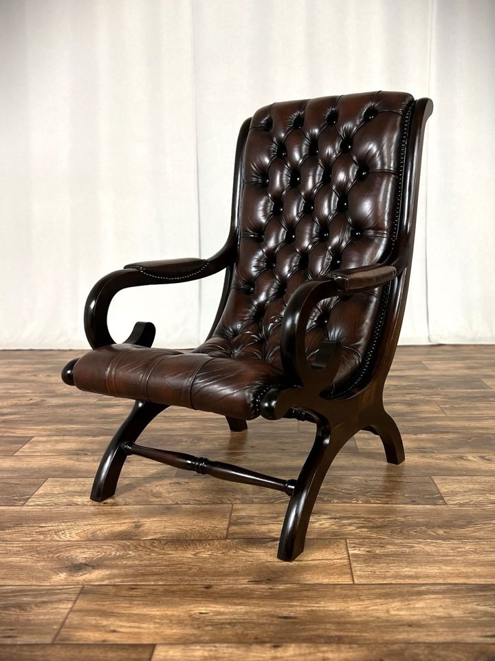 Chesterfield Ledersessel Vintage Sessel Period Chair Relaxsessel in Hüllhorst