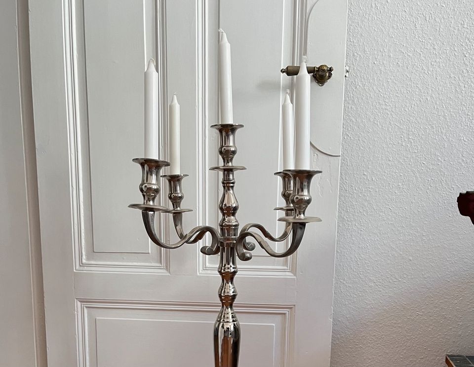Kerzenständer 5-armig, 85cm, Silber in Kiel
