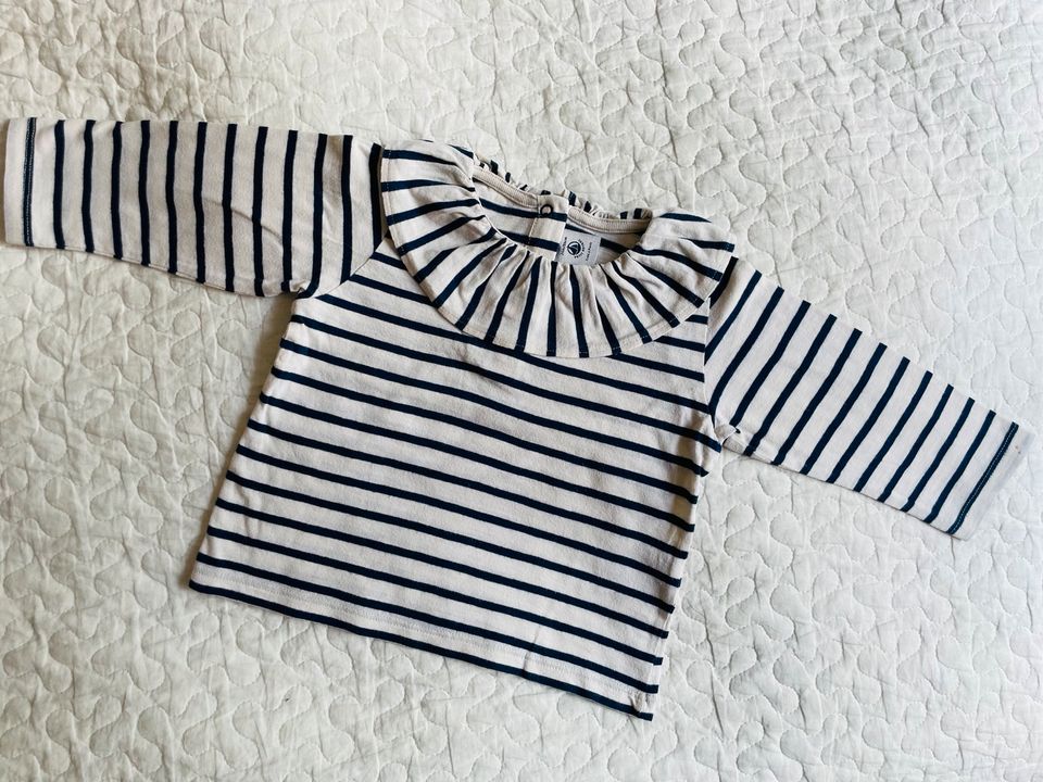 Petit Bateau Shirt mit Kragen und Streifen Gr. 86 in Frankfurt am Main