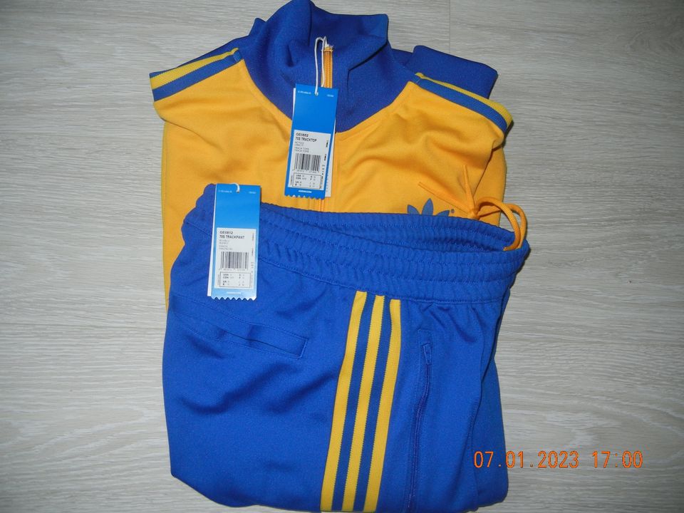 ADIDAS 70´s Retro Trainingsanzug gelb blau in Hamburg