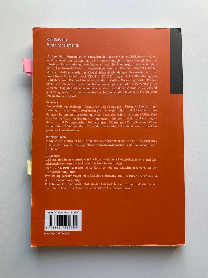 Buch Roloff/ Matek Maschinenelemente Formelsammlung in Braunschweig