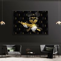 Golden Mickey Mouse Waffen , Wandbild Leinwand mit Rahmen , Deko Stuttgart - Stuttgart-Ost Vorschau