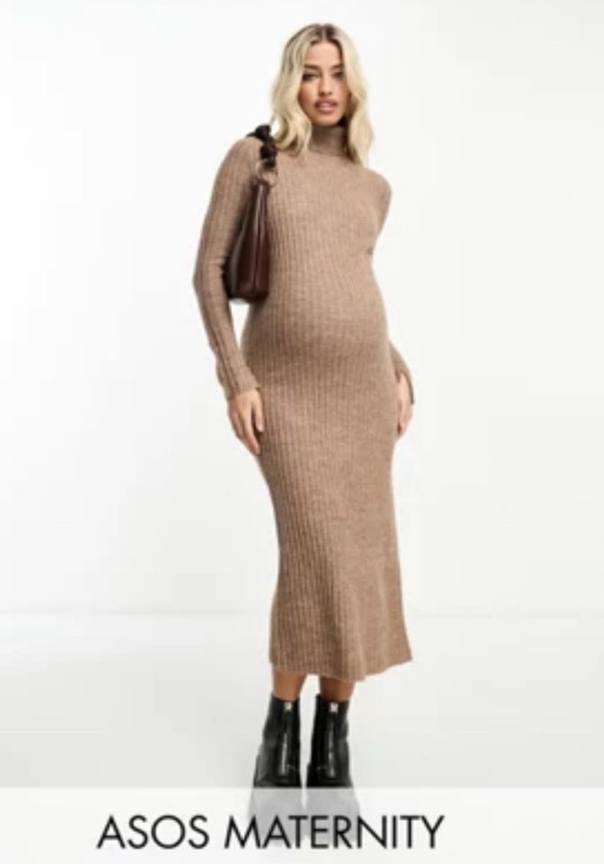 ASOS Maternety Strickkleid Umstandsmode 38 beige in Saarbrücken