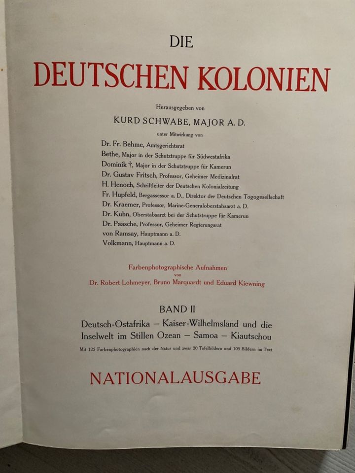 Die deutschen Kolonien Band 1 und 2 – Pracht-,  Nationalausgabe in Drochtersen