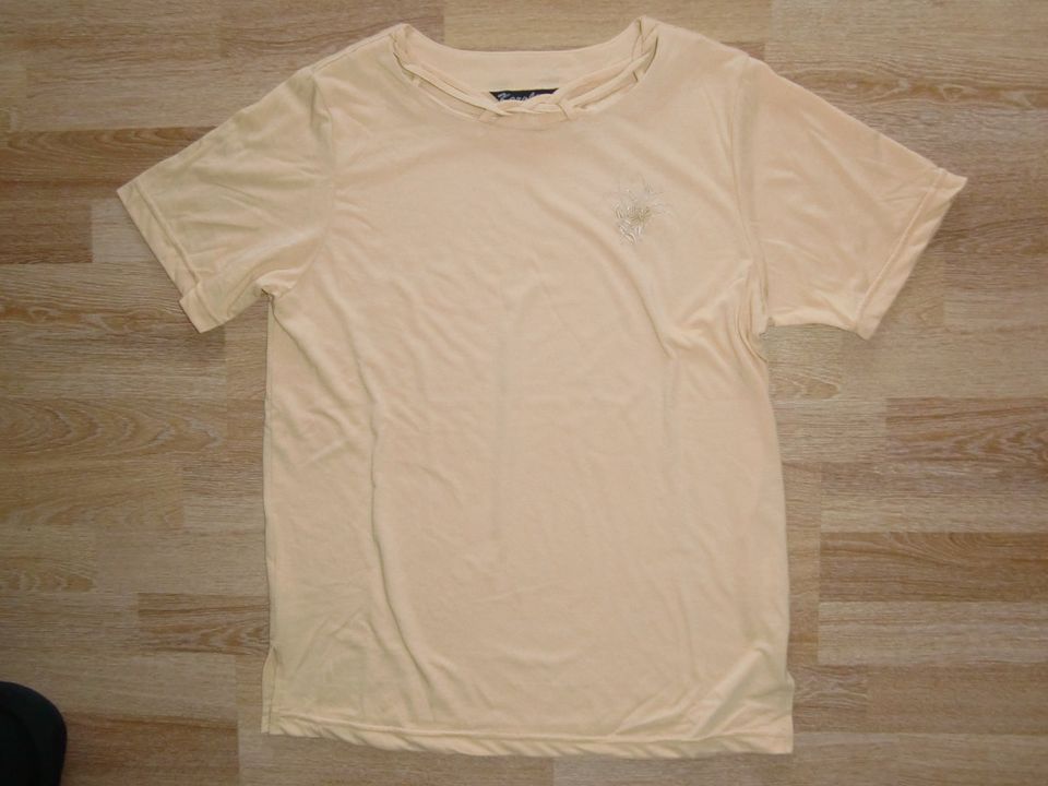 Damen T-Shirt Shirt gelb mit Stickerei von Karoline Gr. M 38 40 in Recke