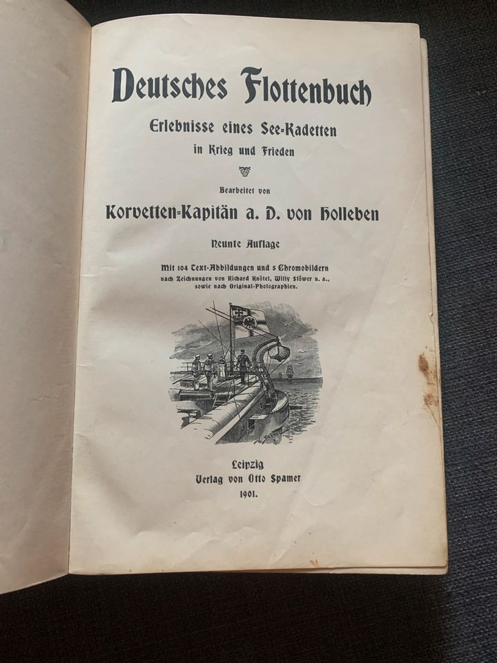 Deutsches Flottenbuch Kaiserreich Kriegsmarine antik Buch in Rammenau