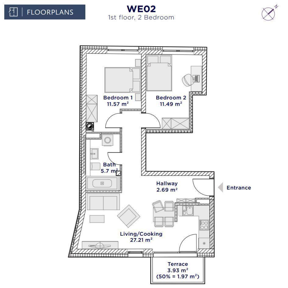 Zentrumsnah wohnen: 3-Zimmer-Wohnung mit Terrasse und EBK in zeitgemäßem Neubau in Leipzig