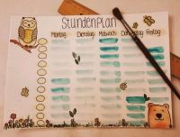 Planer Aquarell laminiert Stundenplan, Essensplan...handmade Bayern - Lichtenfels Vorschau