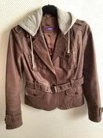 Mexx echt Lederjacke Größe 38/40 braun, graue Kapuze abknöpfbar Nordrhein-Westfalen - Hünxe Vorschau