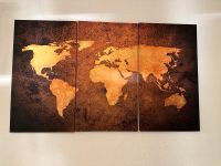 Wandbild Weltkarte, Leinwand, Triptychon Rheinland-Pfalz - Andernach Vorschau