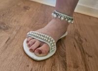 Milano Hochzeitsschuhe Sandalen weiß 41 Hessen - Kassel Vorschau