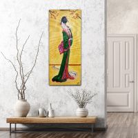 Bijinga 70x30 Gemälde Japanische Geisha ÖL Bild Signiert Wandbild Niedersachsen - Bad Pyrmont Vorschau