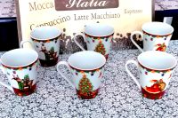 Schönes Set Kaffeetassen mit Weihnachtsmotiven, 6-teilig. Porzell Hessen - Raunheim Vorschau