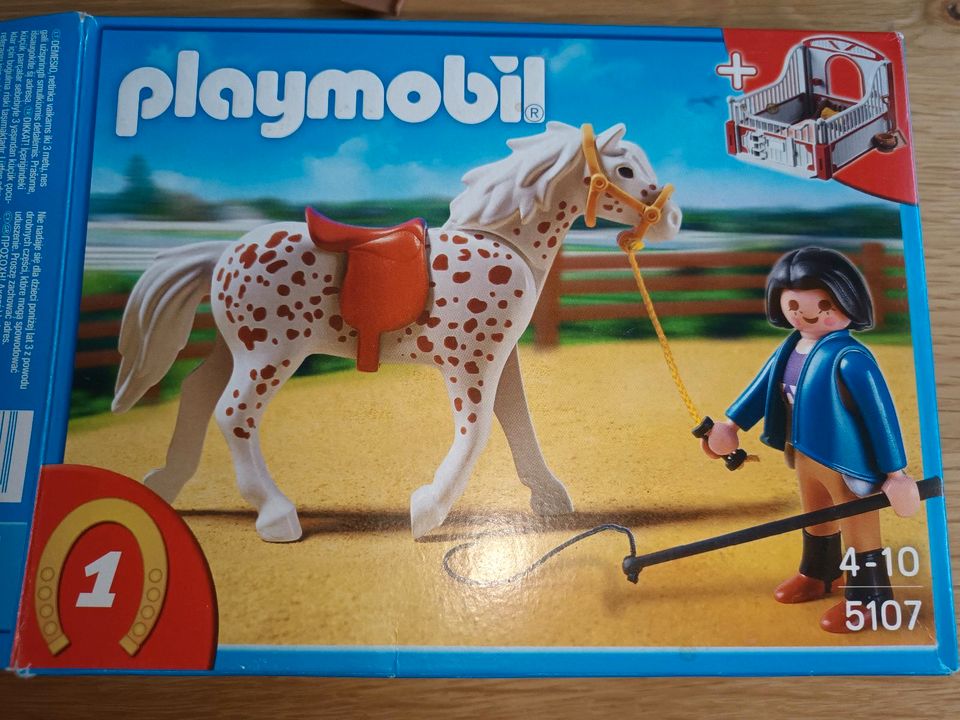 Playmobil 5107 Knabstrubber mit Pferdebox Pferde in Barsbek