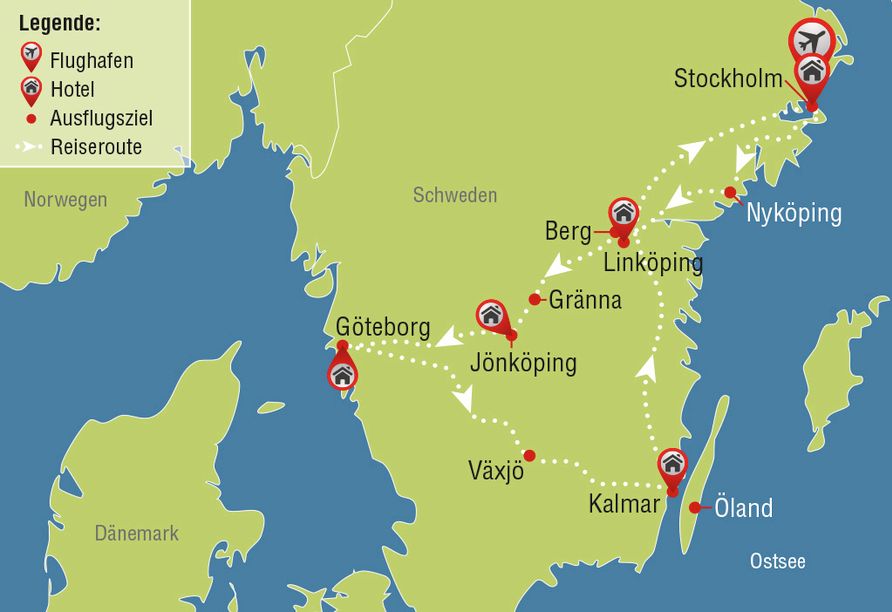 11-tägige Rundreise durch Südschweden mit Frühstück ab 1299€ in Berlin