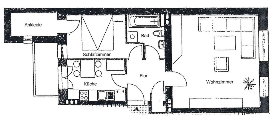 2 - Zimmer - Wohnung mit Balkon unweit der Warnow in Rostock