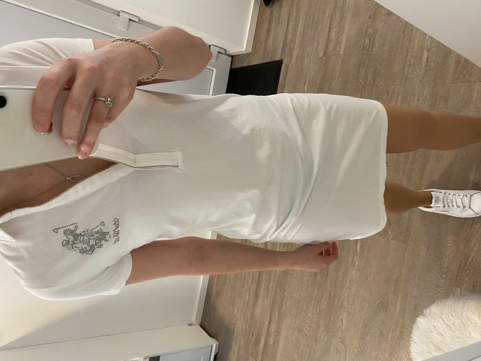 Damen US Polo Kleid T-Shirt weiß mit Glitzer S 36 NEU in Flensburg