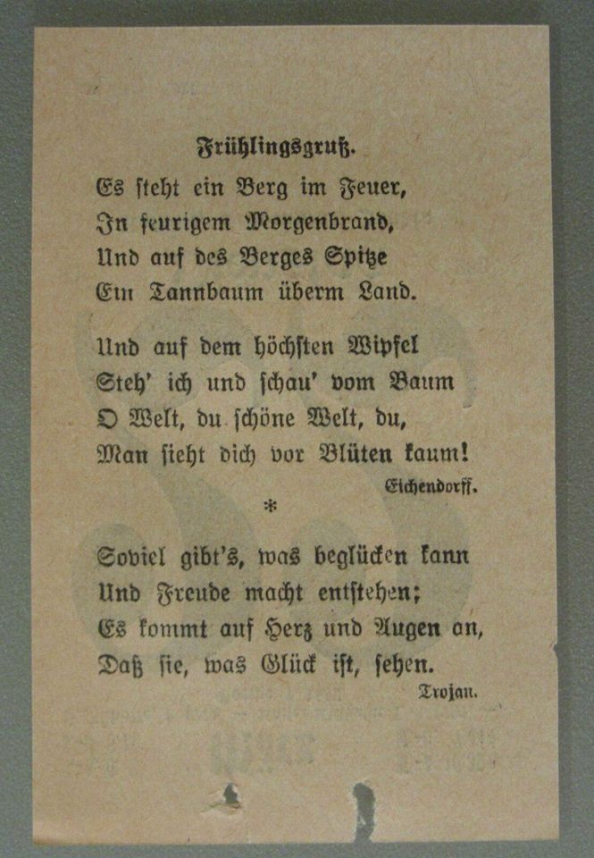 Kalenderblatt 22.3.1927 (Kaisers Geb., Goethes Todestag) in Mauritz