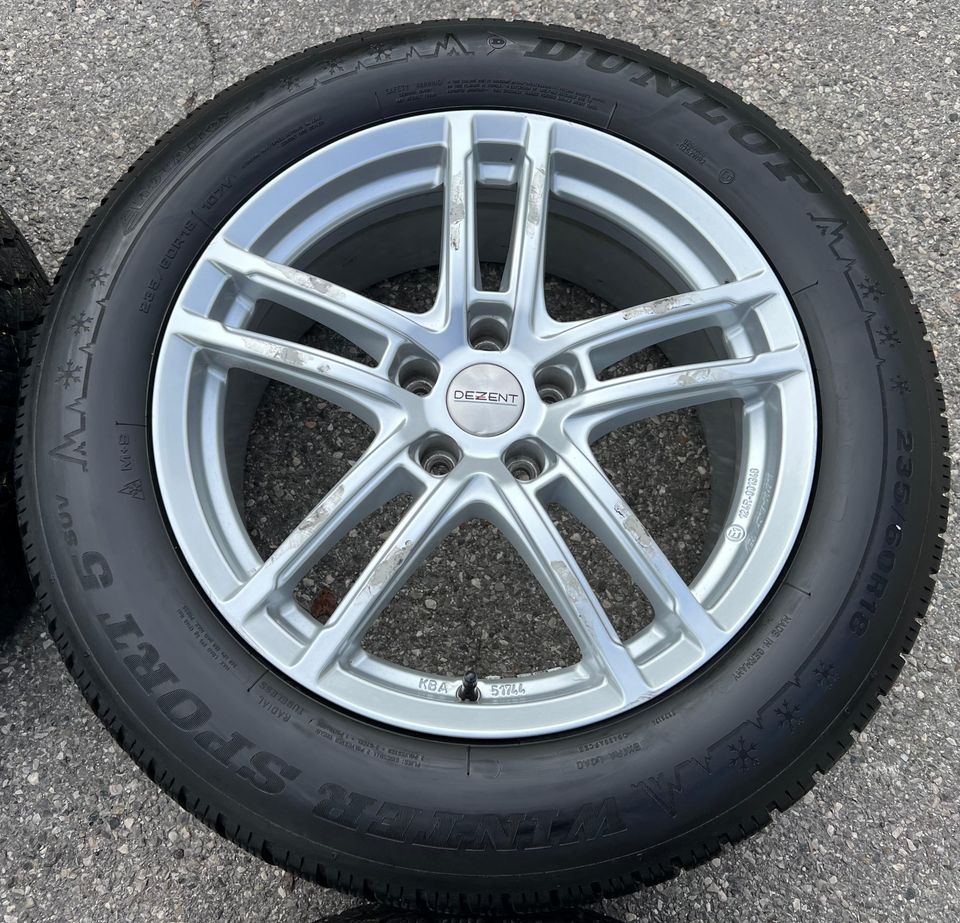 4 ALU 18" WINTERRÄDER AUDI Q5 8R FY 235/60R18 107H DUNLOP  #1G2F in Bad Tölz