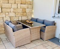 Gartenlounge Rattan Set (Tisch, Bank, zwei Stühle & zwei Hocker) Kr. Altötting - Töging am Inn Vorschau