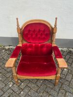 Antiker Sessel (Thron), samt rot, 50-60iger Jahre Lindenthal - Köln Müngersdorf Vorschau