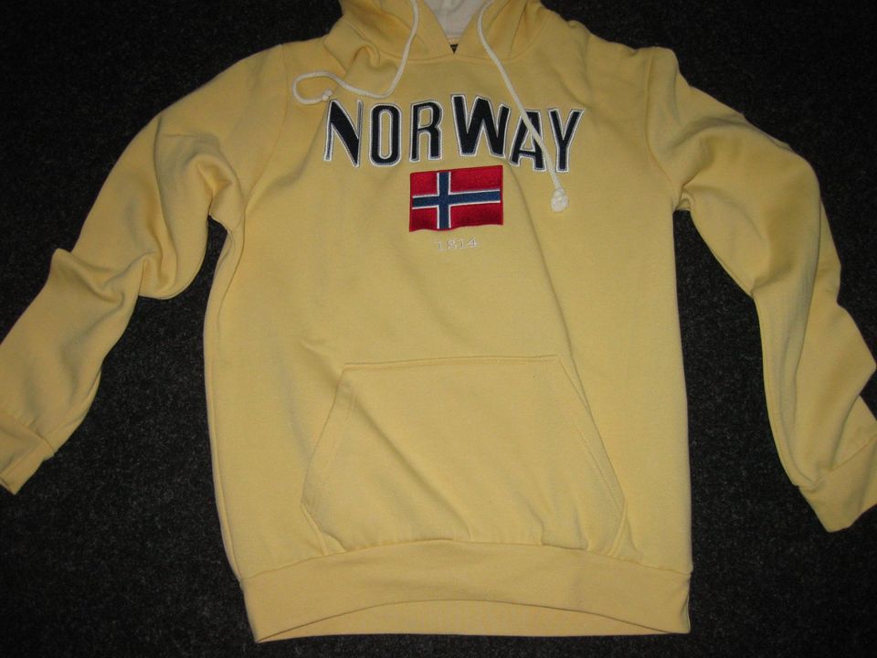 Norwegen Hoody Kapuzenpullover Unisex - M - gelb - NORWAY 1814 -S in Ratingen