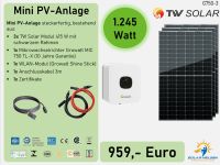 Mini PV-Anlage ☀️ | 1245 Wp | GROWATT 0,75kW max Ausgangsleistung Niedersachsen - Hessisch Oldendorf Vorschau