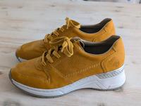Sneaker Turnschuhe Rieker 38 39 dunkelgelb ockergelb Leder neu Thüringen - Uhlstädt-Kirchhasel Vorschau