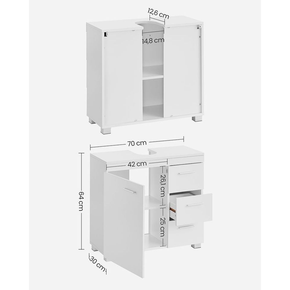 Waschbeckenunterschrank mit Schubladen BBK503W10x3 in Essen