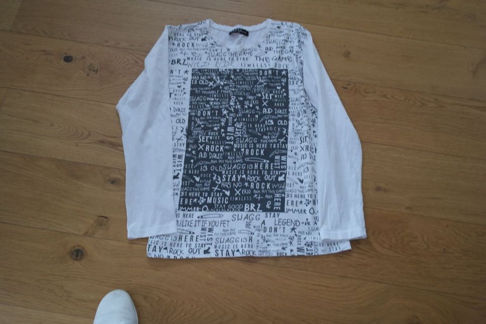 T-Shirt Shirt Gr. XL weis/schwarz 100 % BW unisex 3 Shirt weis in Künzell