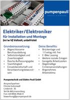 Elektriker / Elektroniker für Installation und Montage (m/w/d) Bayern - Witzmannsberg Vorschau