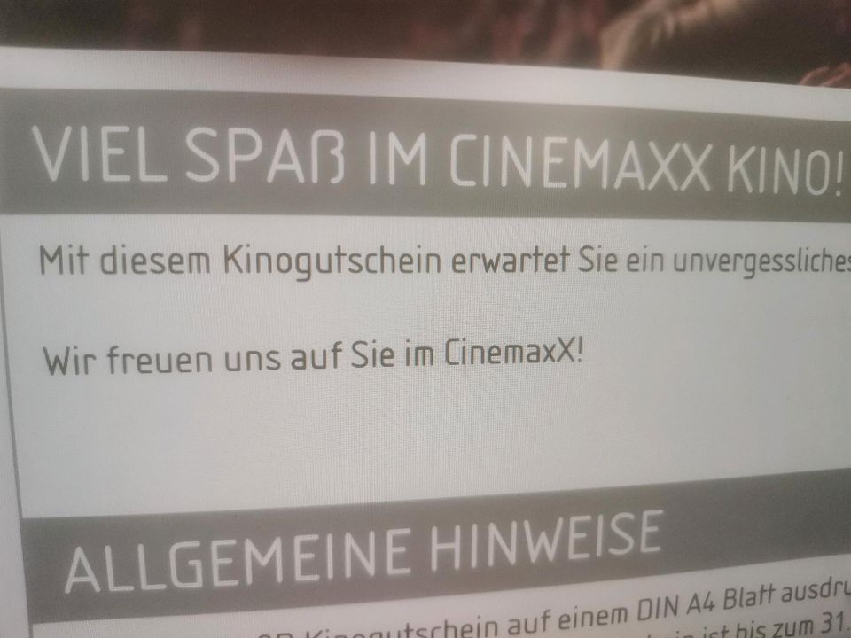 2 CinemaxX Kinogutscheine in Rheinbach