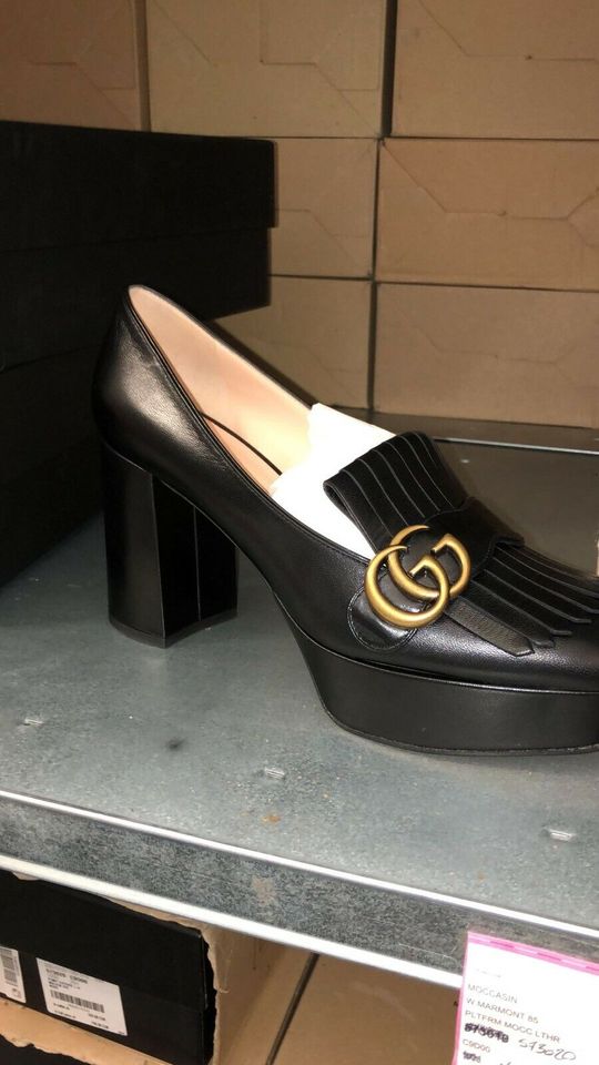 Gucci GG Marmont Pumps High Heels 39 Schwarz Leder NEU in Berlin