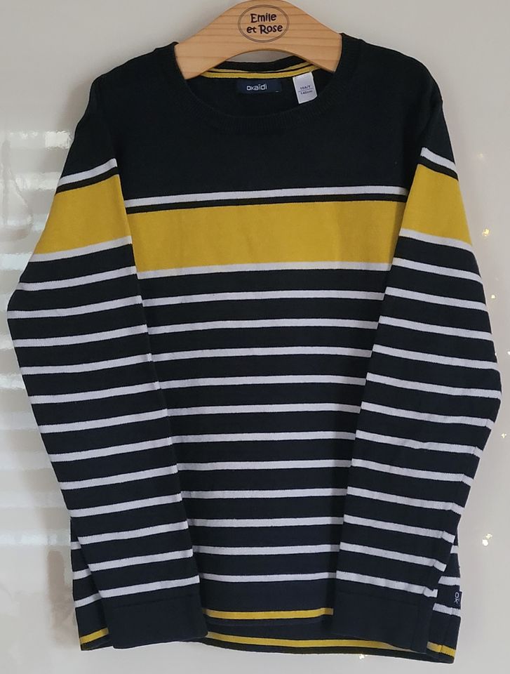 ⭐Okaïdi ⭐Pullover*Gr. 140*⭐dunkelblau/gelb/weiß⭐Jungen** in München