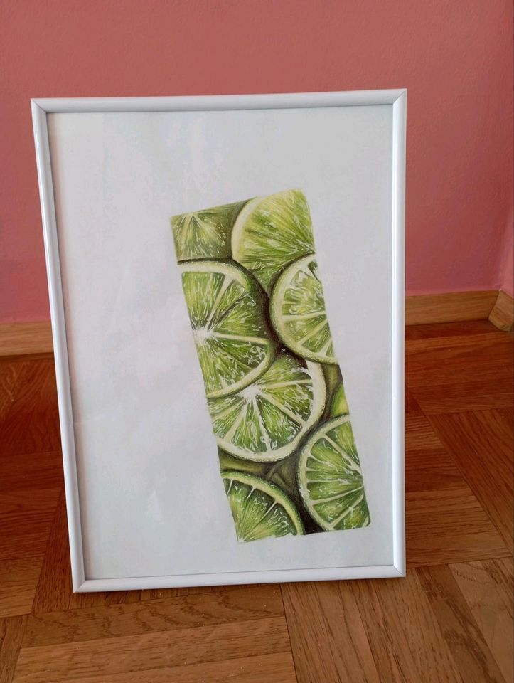 Grüne Limonen Bild mit Rahmen Wunschbilder Ich malle auf Wunsch in Kassel