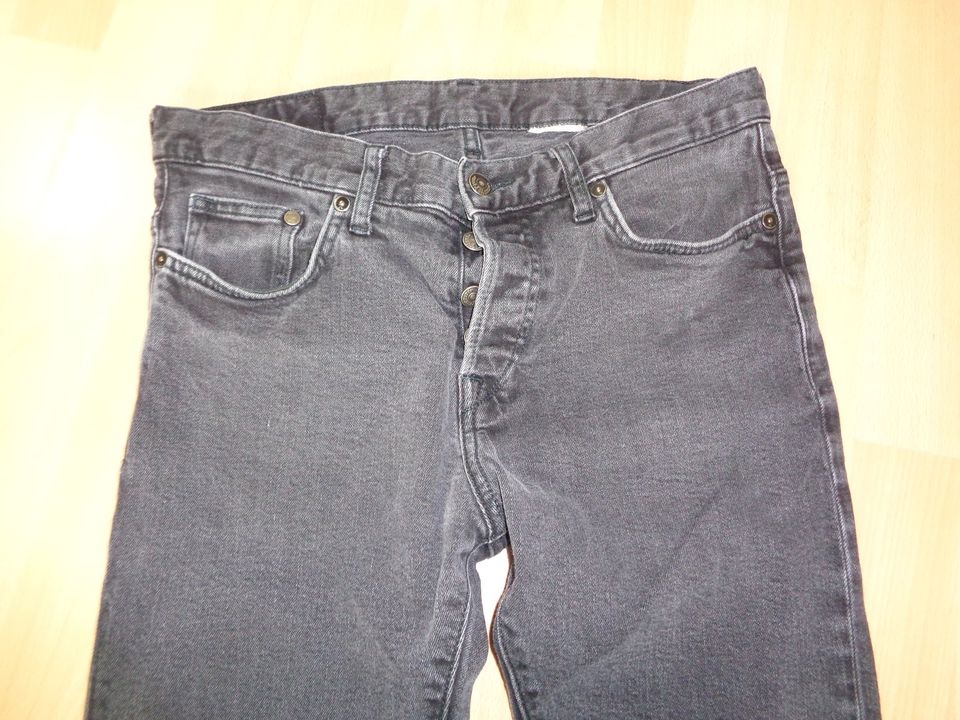 Herren-Jeans mit Knöpfen, Gr.M, schwarz, &DENIM in Bremerhaven