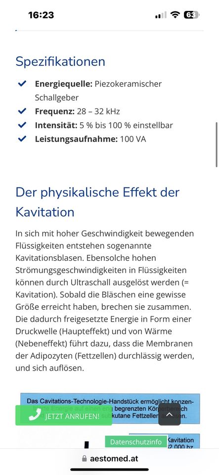 Kavitationsgerät Ultraschall fettabbau körperfett iskra medical in München