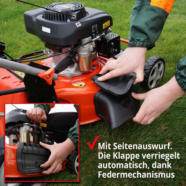 Benzin Rasenmäher Radantrieb 46 cm Schnittbreite Elektrostart Motor Hecht Mäher VB in Greven