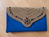 Clutch Umhängetasche Handtasche Schultertasche blau gold Nordrhein-Westfalen - Bocholt Vorschau