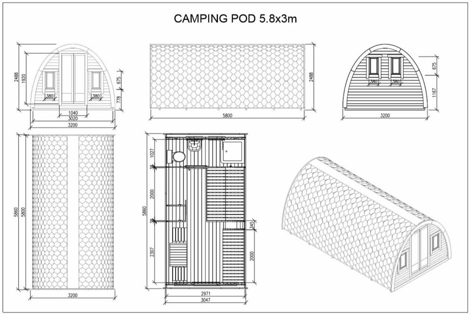 Camping Pod, Ferienhaus, Wochenendhaus, Gartenhaus,Holz, 383878 in Versmold