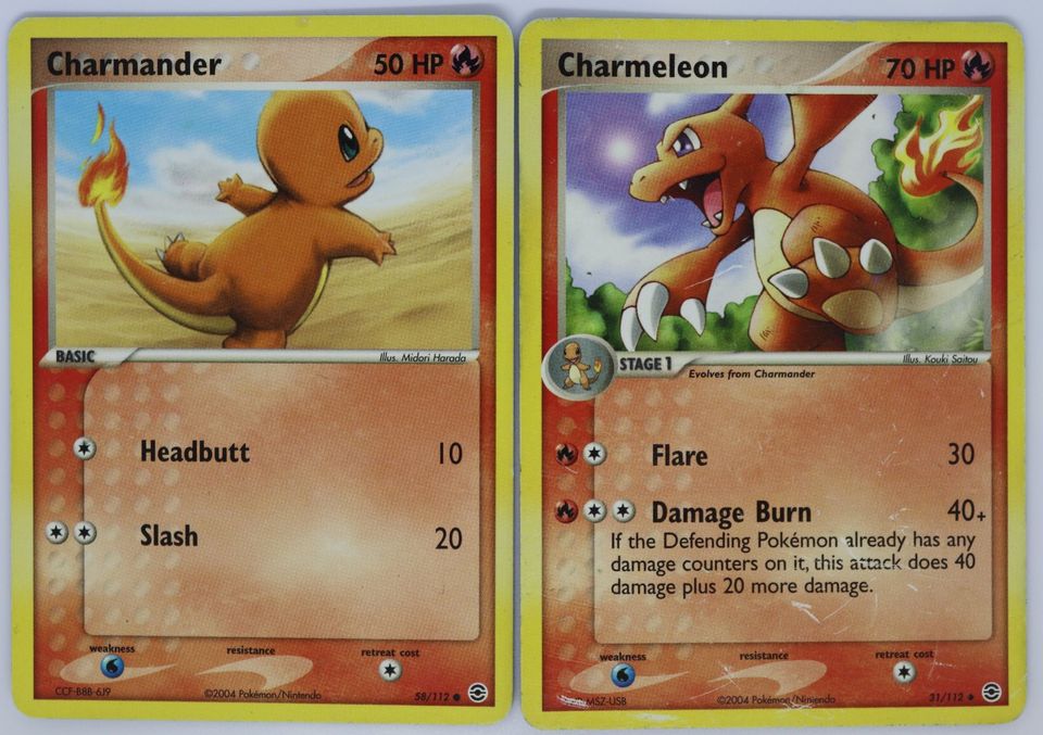 Pokémon Charmander & Charmeleon EX Fire Red & Leaf Green #/112 in Kiel