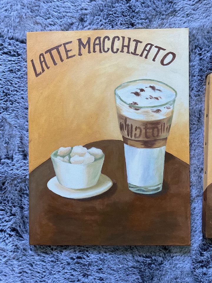 Keilrahmen Bilder selbstgemalt Küche Latte Macchiato Cappucino in Obernkirchen