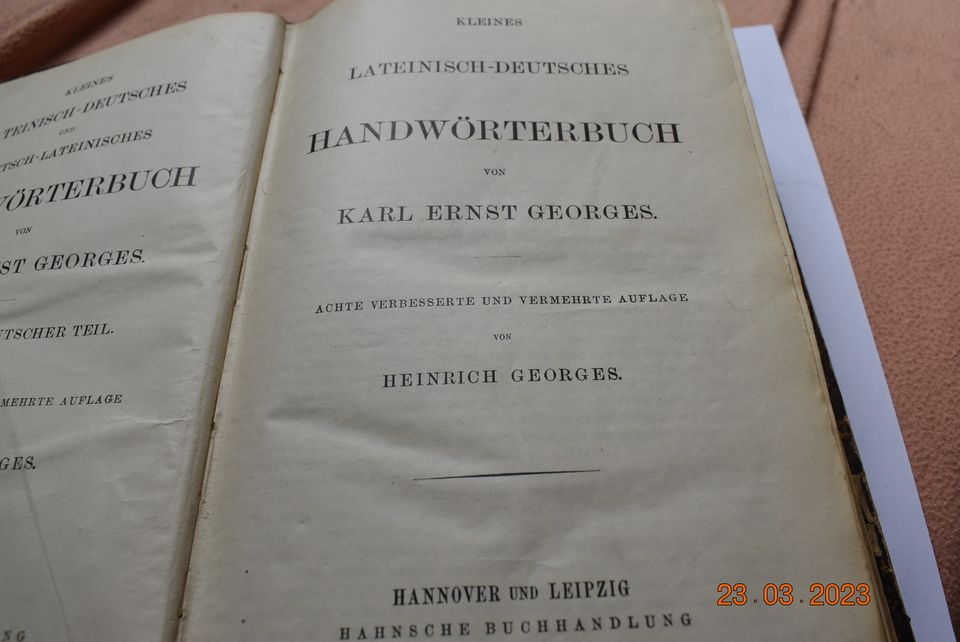 lateinisch-deutsches handwörterbuch, karl-ernst georges, von 1902 in Berlin