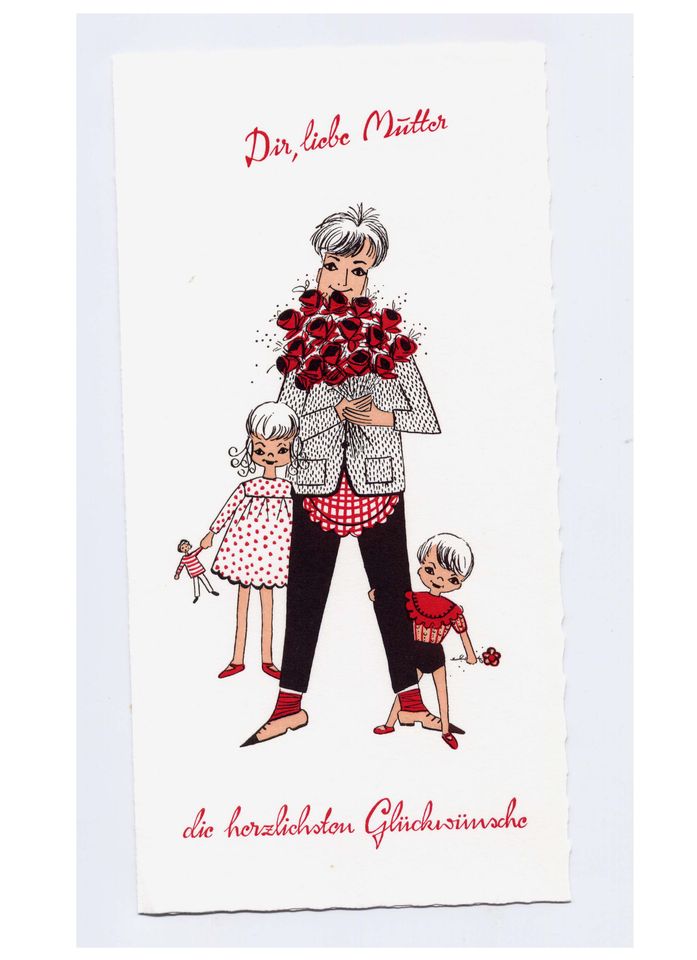 Glückwunschkarte zum Muttertag ohne Umschlag 50er/60er Jahre in Berlin