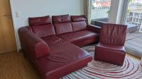 Leder Eck Sofa Weinrot Bettfunktion Stauraum Sessel/Hocker München - Schwanthalerhöhe Vorschau