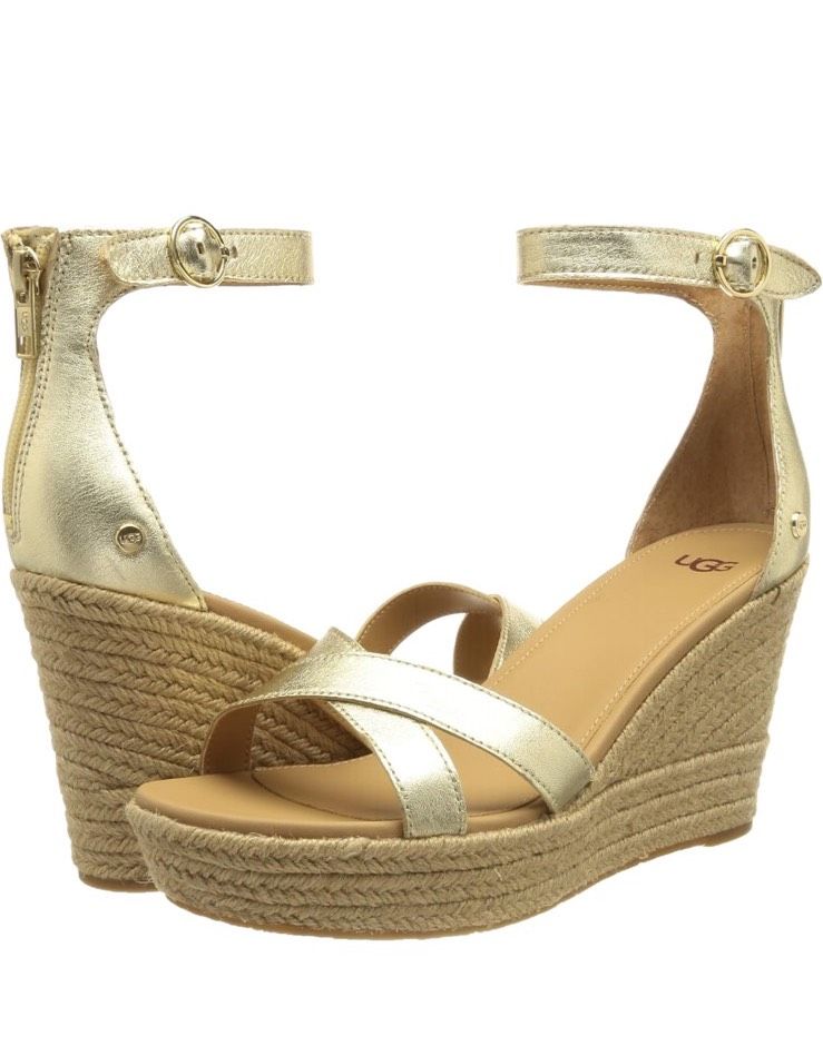 ❤️ UGG EZRAH 37 Gold Plateau Wedges Sandale NEU in Aschaffenburg