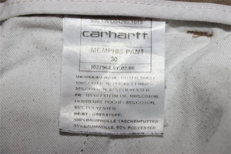 Carhartt WIP Memphis Pant leather rinsed Gr. 30 in Merzig