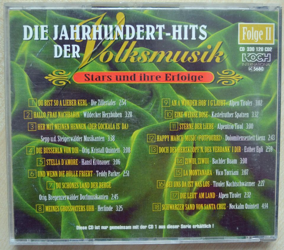 5 CDs: BILD Volksmusik, Jahrhundert-Hits Volksmusik, Echt kultig in Chemnitz