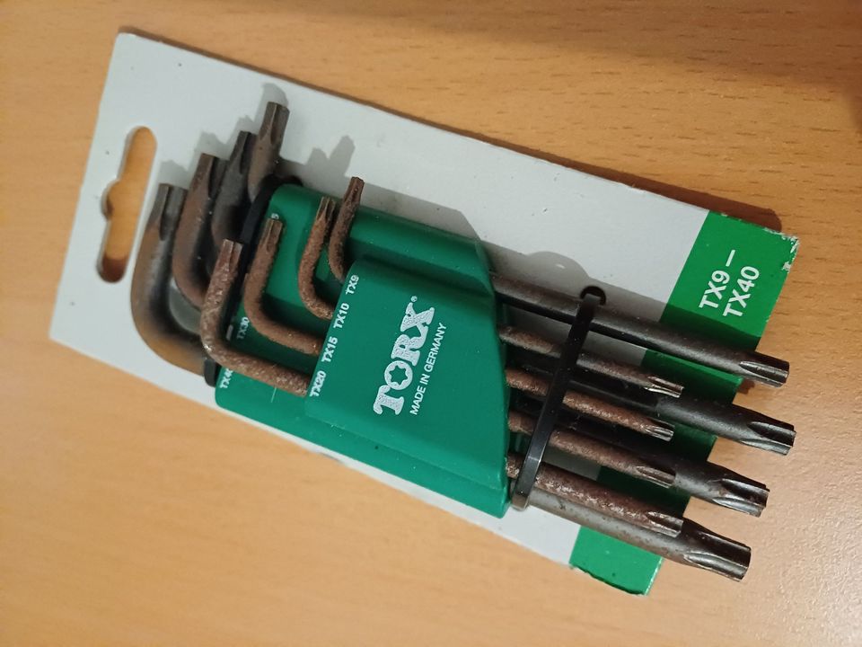 Original-Torx-Winkelschraubendreher Set TX9–TX40 OVP Flugrost in Ofen